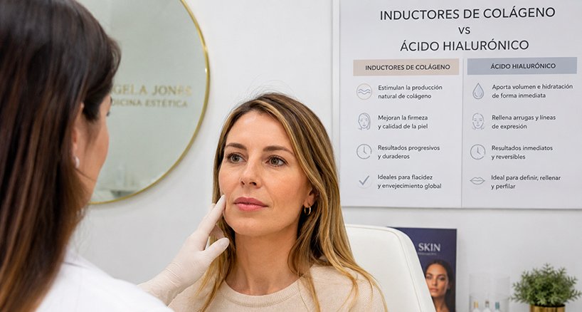 Comparativa de inductores de colágeno y ácido hialurónico